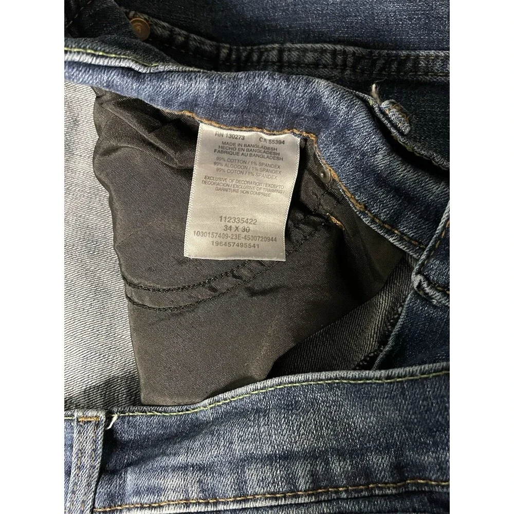 Wrangler Retro Jeans Mens 34x30 Slim Straight Western Cowboy Denim Whiskered - Picture 4 of 6